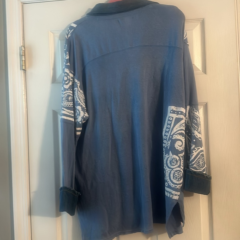 Blue Paisley Women's Top - Picture 7 of 7